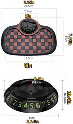 Upgrade Multifunction Car Anti Slip Mat with 360° Rotatable Phone Holder,Temporary Parking Number & Anti-Slip Dashboard Pad,M