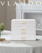 Vlando 4 Layer Large Jewelry Box - Jewelry Holder Organizer, Jewelry Box Organizer for Drawer Necklace Ring Bracelet and Watc