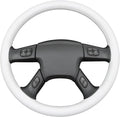 MEWANT Hand Stitched Steering Wheel Cover for Chevy Silverado 1500 2003-2006 DIY White Faux Leather Steering Wheel Wrap