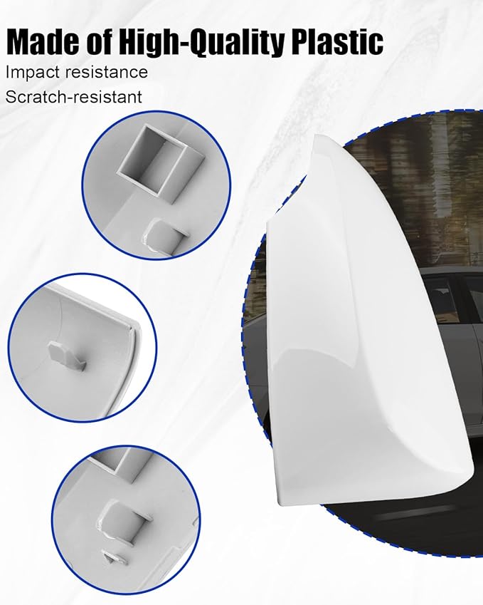 Right Passenger Side Mirror Cover Cap Fit for Toyota Corolla with Turn Signal 2014 2015 2016 2017 2018, White