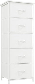 Somdot Tall Dresser for Bedroom with 5 Drawers, Storage Organizer Chest of Drawers with Removable Fabric Bins for Closet Beds