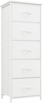 Somdot Tall Dresser for Bedroom with 5 Drawers, Storage Organizer Chest of Drawers with Removable Fabric Bins for Closet Beds