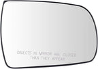 TRQ Passenger Side Power Mirror Glass with Backing Plate Snap On for 2011-2015 Kia Sorento