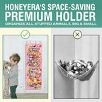 Honeyera Storage for Stuffed Animals - Over Door Organizer for Stuffies, Baby Accessories, and Toy Plush/Easy Installation wi