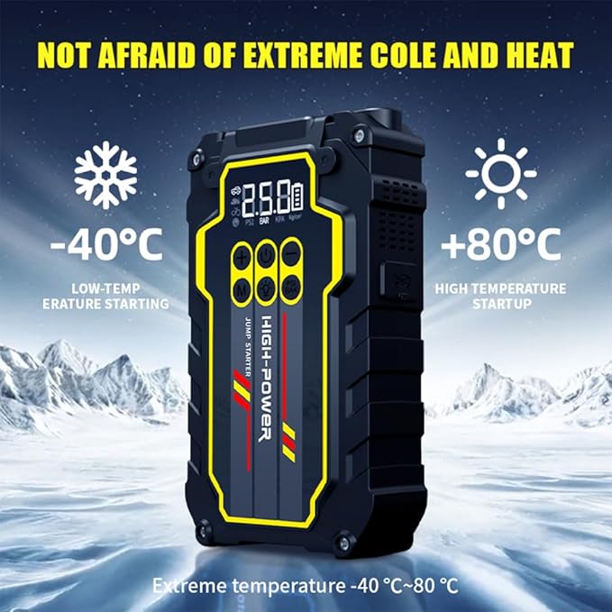 Jump Starter 4000A 12V Car Battery Booster Pack (Up to 7.0L Gas, 5.5L Diesel), Portable Power Bank with Air Compressor,
