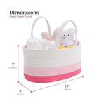 luxury little Diaper Caddy Organizer, Large Cotton Rope Nursery Baby Basket, Changing Table Organizer for Baby Diaper Storage
