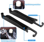 Supin Car Seat Gap Filler Set of 2, Multifunctional Seat Side Gap Filler with Organizer & Hook Function& 2 Storage for Stabilizing Phone,Keys Wallet, Fill The Gap Between Seat & Console (Black)