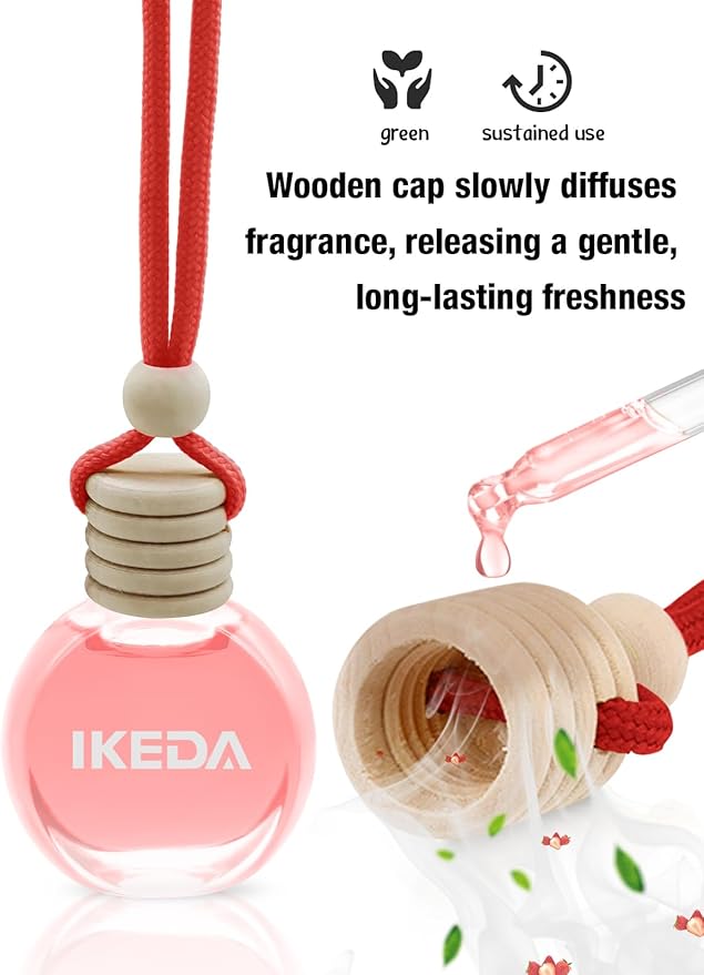 Ikeda Car Air Freshener: Hanging Car Smell Air Freshener | 10ml Hanging Car Perfume | Long Lasting Fragrance | Strong Scents 