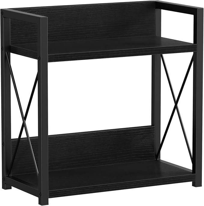 Giikin Kitchen Countertop Organizer, 2 Tier Coffee Bar Organizer, Black Spice Rack for Counter, Kitchen Counter Shelves, Part