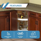 Knape & Vogt PFN32ST-W 31.5" by 32" by 32" Full-Round Polymer Lazy Susan Cabinet Organizer,White