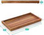 ALELION 11.7" Bathroom Vanity Tray for Counter - Acacia Wood Decorative Tray for Toilet Tank Makeup Perfume Jewelry Catchall 