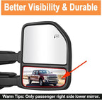 Senzeal Passenger Side Heated Lower Mirror Glass Replacement for Ford F150 Truck 2015-2020 Ford F250 F350 Super Duty F450 F550 Truck 2017-2022 Towing Mirror FL3Z17K707J (Right Side)