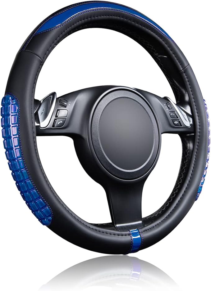 Flying Banner car Steering Wheel Cover Gel Massage Velvet Cool Warm Universal Size 15 inches SUV Truck Anti Slip Odorless Sum