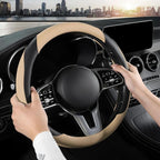 Car Steering Wheel Cover, Microfiber Leather Steering Wheel Cover Universal Fit 14.5-15 inch Anti-Slip Comfortable Breathable
