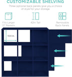 Best Choice Products Kids Bookcase 9-Cube Storage Organizer, 13.5in Shelf Opening, Bookshelf, Toy Storage, Customizable w/ 3 