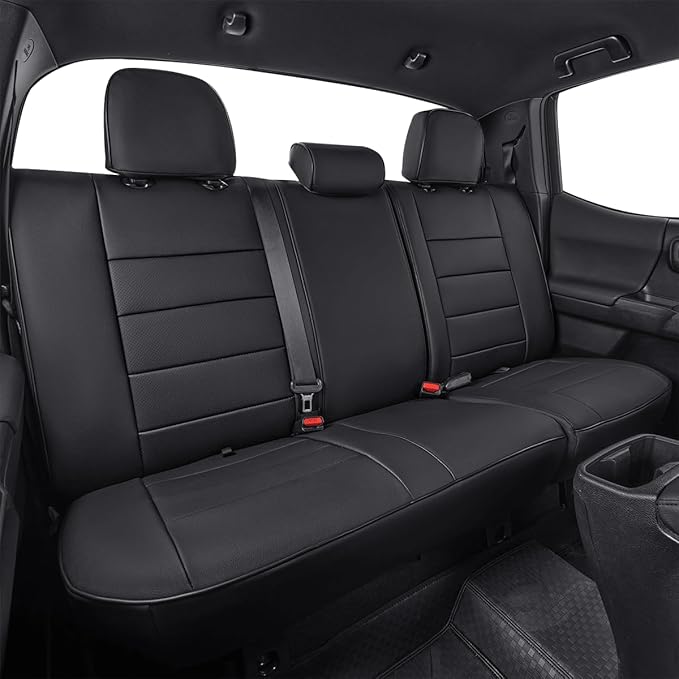 EKR Custom Fit Tacoma Rear Car Seat Covers for Select Toyota Tacoma (Petrol) 2024 2025 2026 Double cab SR,SR5,TRD Sport,TRD O
