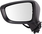 TRQ Driver and Passenger Side Power Heated Mirror Set Smooth Black Paint to Match Compatible with 2017-2018 Mazda 3 MA1320230