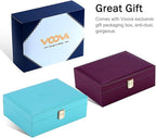 Voova Jewelry Box Organizer for Women Girls, 2 Layer Large Men Jewelry Storage Case, PU Leather Display Jewellery Holder with