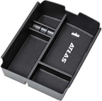 EDBETOS Center Console Organizer Tray Compatible with Atlas Accessories 2018 2019 2020 2021 2022 2023 Secondary Armrest Storage Glove Box Divider ABS Black Materials