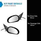 TRQ 2 Piece Driver and Passenger Side Mirror Assembly Set Manual Folding Electric Adjustment Non-Heated No Memory Textured Co