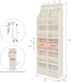 Univivi 6-Shelf Over Door Hanging Organizer Fabric Door Storage with 10 Large Pockets and 4 Small PVC Pockets Closet Cabinet 