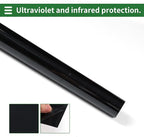 Motoforti Universal Car Window Tint Film Privacy Film 19.69 ft x 19.69 Inch Carbon 2 PLY PET Black 1 Pc VLT 11% IRR 66% UVR 96%