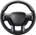 Belinous Leather Steering Wheel Cover Lace Up, Hand-Stitch on Wrap, Steering Wrap Compatible with Ford F-150 2015 2018/Expedition 2018/F-150 Limited 2016/F-Series Super Duty 2017 2020 2022 (Gray)