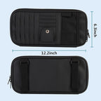 Car Visor Organizer CD Holder, Faux Leather Multi-Pocket Organizer Storage for Car/SUV/Truck with 13 CD Storage Sleeves, Sunglass Clip, Card Holder, CD Case Holder, Visor Accessories