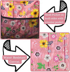 NGIL Extra Large Utility Tote Reusable Grocery Bag Oversized Collapsible for Groceries, Storage, Picnic, Beach (Country Flowers-Navy)