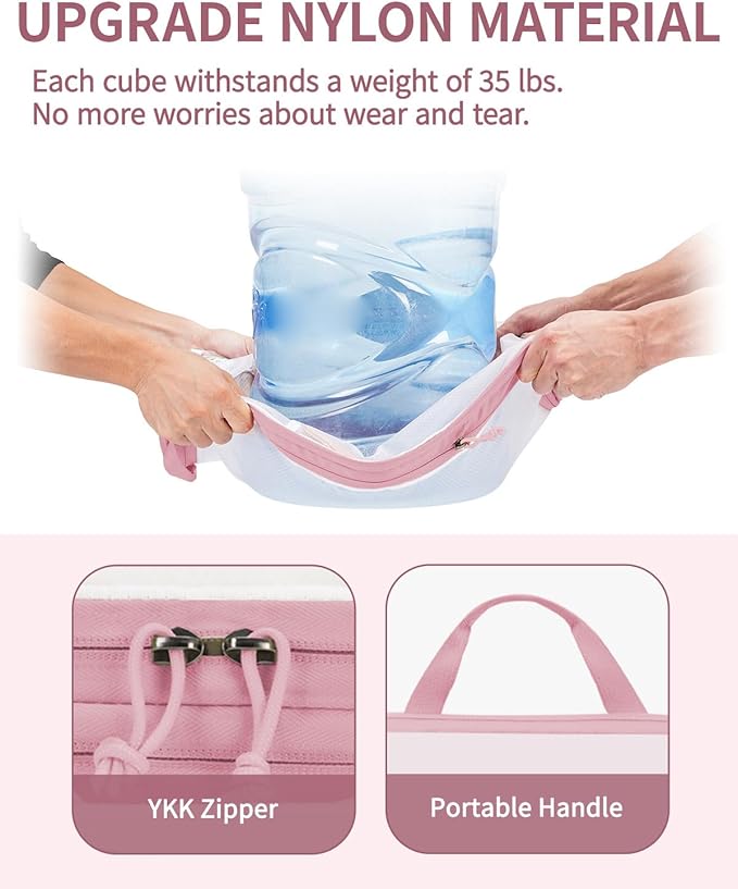 ECOHUB 6 Set Compression Packing Cubes, Gifts for Women Mom, Lightweight Vacation Travel Essentials Accessories for Suitcase 