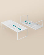 SONGMICS Spice Racks, Set of 4 Expandable Kitchen Countertop Shelves, Small Cupboard Organizers, Metal, Space-Saving Tabletop