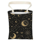 Car Trash Can, Cute Car Trash Bag, Hanging Car Organizer and Storage Bag, Trash Bin for Car Accessories, Vehicle, Travelling, Camping Golden Moon Star