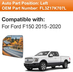 Senzeal Driver Side Heated Mirror Glass Replacement for Ford F-150 2015 2016 2017 2018 2019 2020 with Blind Spot Mirror Replace FL3Z17K707L (Left Side)