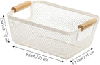 AJIODA 2Pack Metal Mesh Steel Basket, Small Wire Storage Organizer Basket Multi-function Hanging Kitchen Basket Fruit Basket 