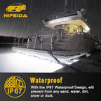 nifeida 8" Clear Lens 18LED Waterproof Utility Strip Light Bar Surface Mount for 12V Marine Boat RV Interior Light Slim Line Pickup Truck Trailer Under Hood Lights Side Marker Lamp [Pack of 4]