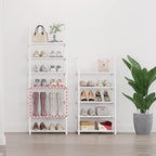5-Tier Small Shoe Rack, Metal Stackable Kids Shoe Shelf Storage Zapateras Organizer,Narrow Shoe Rack Sturdy for Closet Hallwa