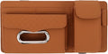 NUOBESTY Car Visor Organizer Clip with Pu Leather Tissue Holder and Sunglasses Case, Vehicle-Mounted Sun Visor Accessory for Travel and Commuting, Multifunctional Interior Pocket in Brown
