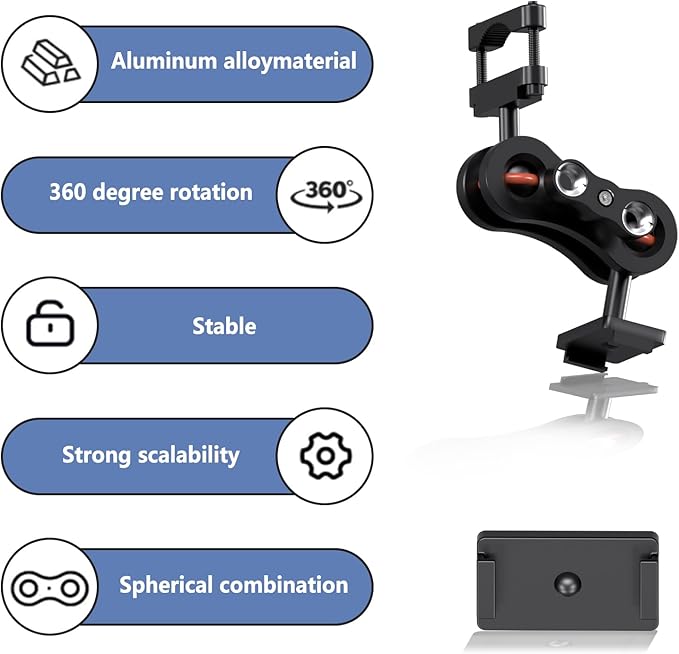 Suitable for PRUVEEO Dash Cam Mount, Aluminum Rearview Mirror Mounting Bracket Kit, Compatible with PRUVEEO D30 Dash Cam D30