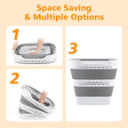 42L Medium Collapsible Plastic Laundry Basket with Handles, Foldable Laundry Basket Hamper, Pop Up Storage Container Organize