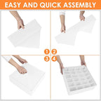 6 Pack Sock Underwear Drawer Organizer Dividers, 58 Cell Foldable Fabric Dresser Closet Organizers and Storage Bins for Cloth