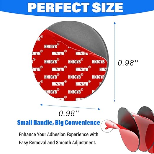 16Pcs Heavy Duty Round Dash Cam Adhesive Pads, 248°F Heat Resistant Double Sided Mounting Gel Pads, Adhesive Pads for Dash Cam Mount for Windshield, Dashboard, GPS, and Camera Holders