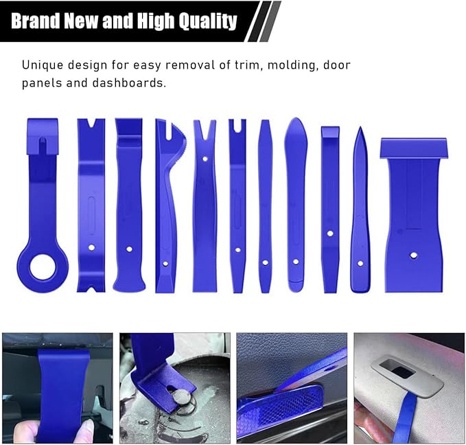 19PCS Trim Removal Tool Set, Car Panel Door Audio Trim Removal Tool Kit, Plastic Pry Tool Kit for Car Panel Dash Door Audio w