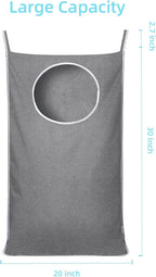 KEEPJOY 2Pack Space-Saving Hanging Laundry Bag, Door Laundry Hamper with 2 Different Types of Hooks, 30x20 Inch Oxford Fabric