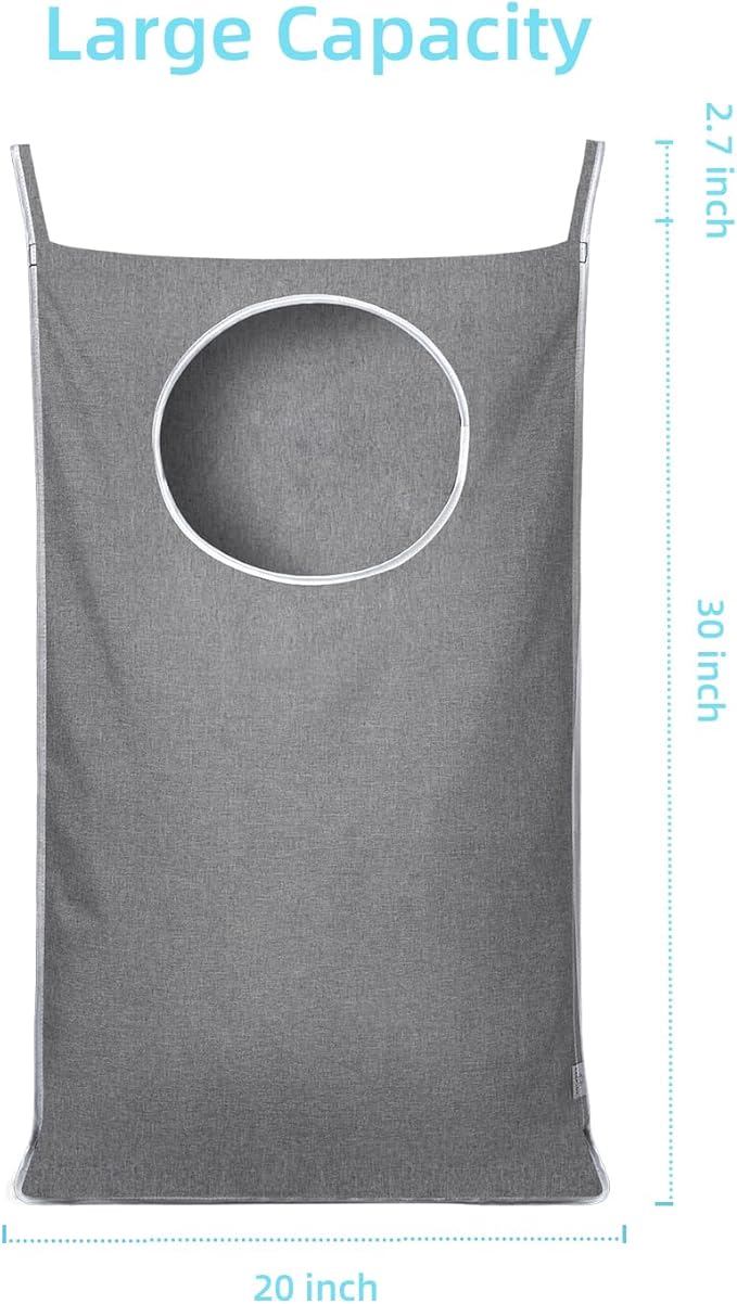 KEEPJOY 2Pack Space-Saving Hanging Laundry Bag, Door Laundry Hamper with 2 Different Types of Hooks, 30x20 Inch Oxford Fabric