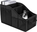 Car Seat Organizer, Collapsible Passenger Seat Organizer with 4 Compartments & 7 Mesh Pockets, Auto Front/back Seats Storage Box, Vehicle Travel Organize Accessory for Kids, Adults (Black)