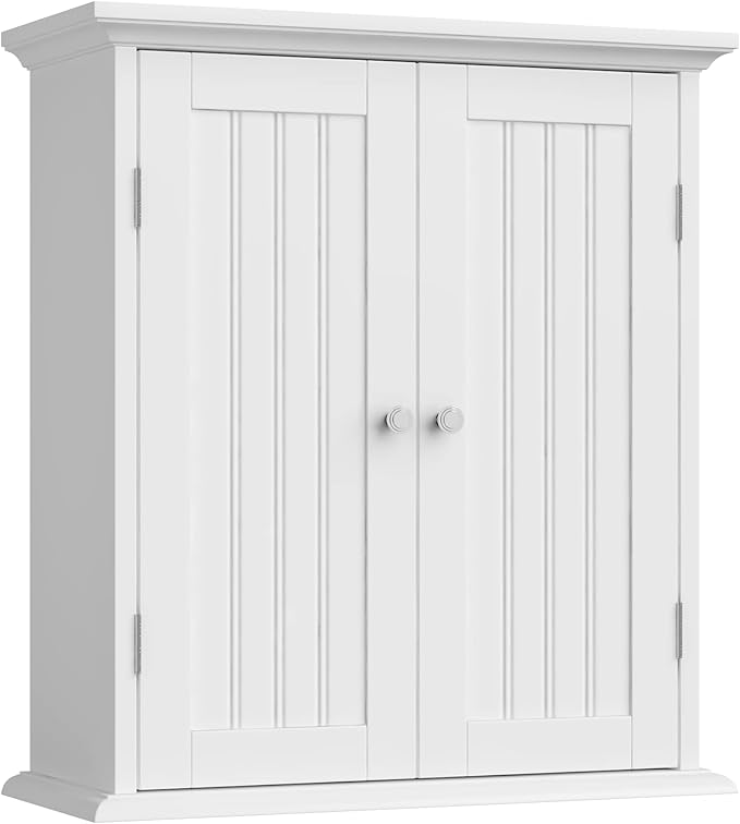 ChooChoo Bathroom Wall Cabinet, Over The Toilet Space Saver Storage Cabinet, Medicine Cabinet with 2 Door and Adjustable Shel