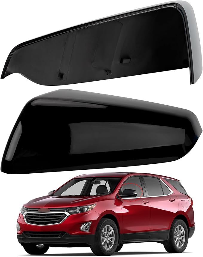 Driver Side Mirror Cover Replacement for Chevrolet Equinox 2018 2019 2020 2021 2022 2023, for GMC Terrain 2018-2023 - Left Side Mirror Covers, Rear View Mirror Cap Accessories Black