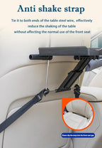 2 in 1 Comapct Steering Wheel Desk Headrest Tray for Writing, Eating, and Working,Tablet or Drink Black Accessory for Road Trips and Business Travel, SD-1508C