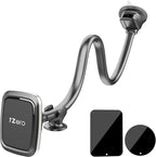 1Zero Magnetic Phone Car Mount 14-Inch Gooseneck Long Arm Extension, Universal Windshield Dashboard Industrial-Strength Suction Cup Car Phone Holder for All Cell Phones (Magnetic Phone Mount)