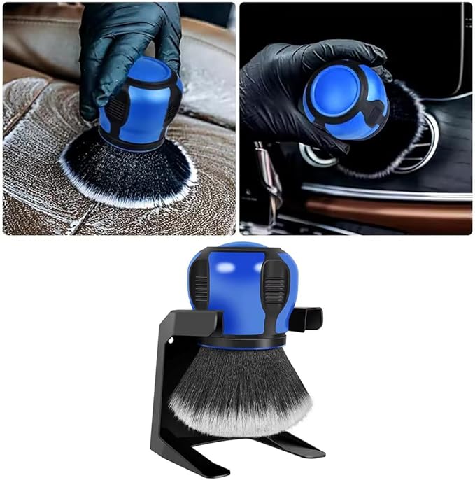 AUCELI Car Detailing Brush, Ultra Soft Auto Interior Dusting Brush with Storage Rack, Car XL Synthetic Brush Cleaning Tool, U